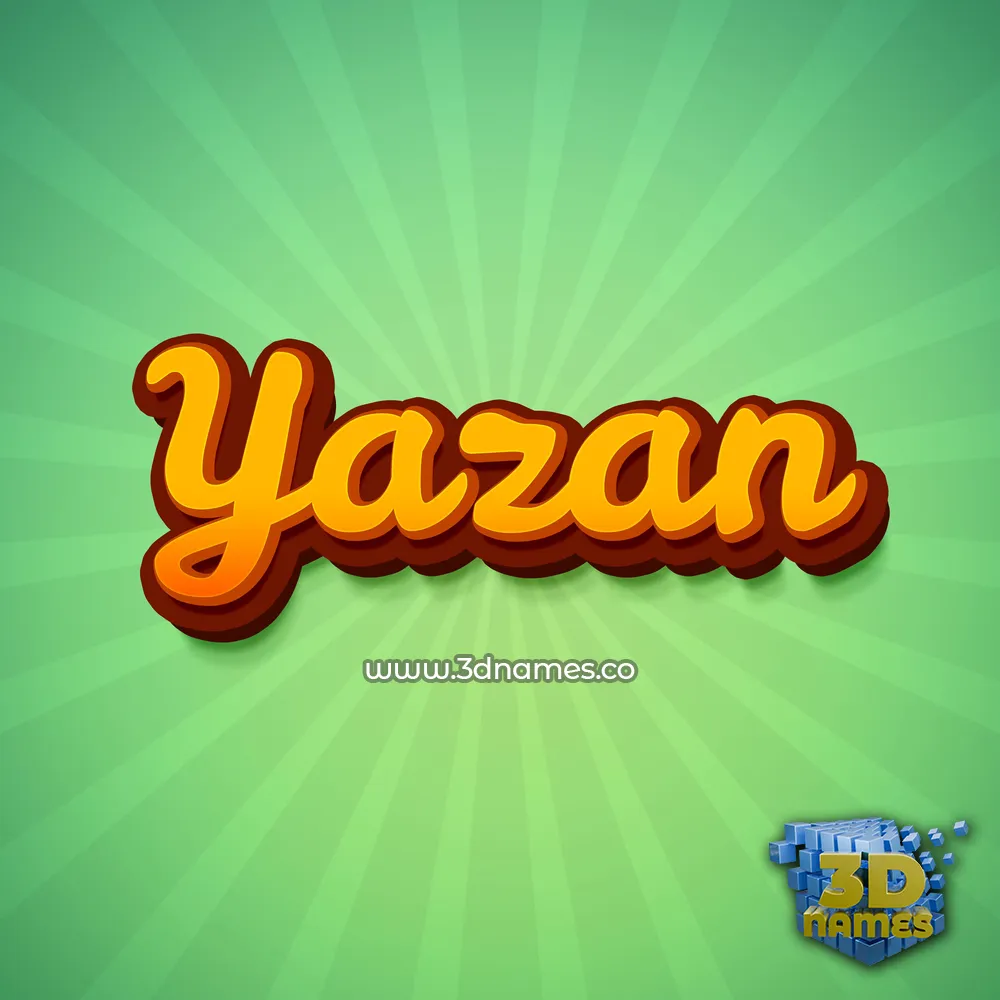 yazan in Green Rays style - 3D name wallpaper