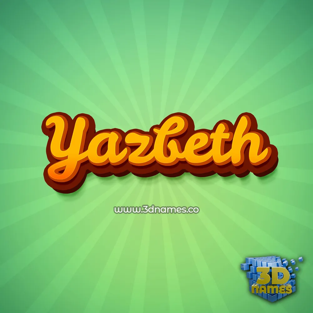 yazbeth in Green Rays style - 3D name wallpaper