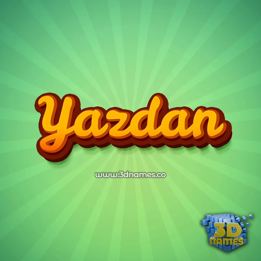 yazdan in Green Rays style - 3D name wallpaper