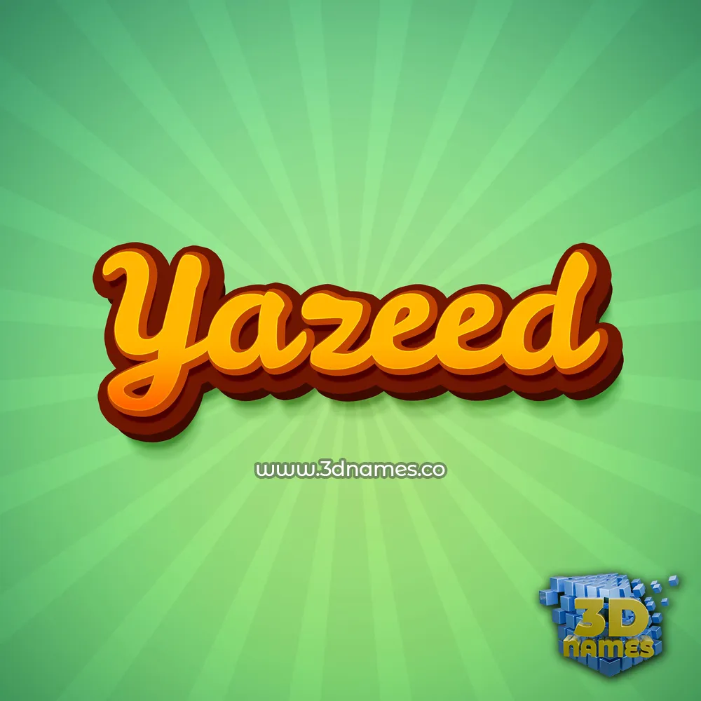 yazeed in Green Rays style - 3D name wallpaper