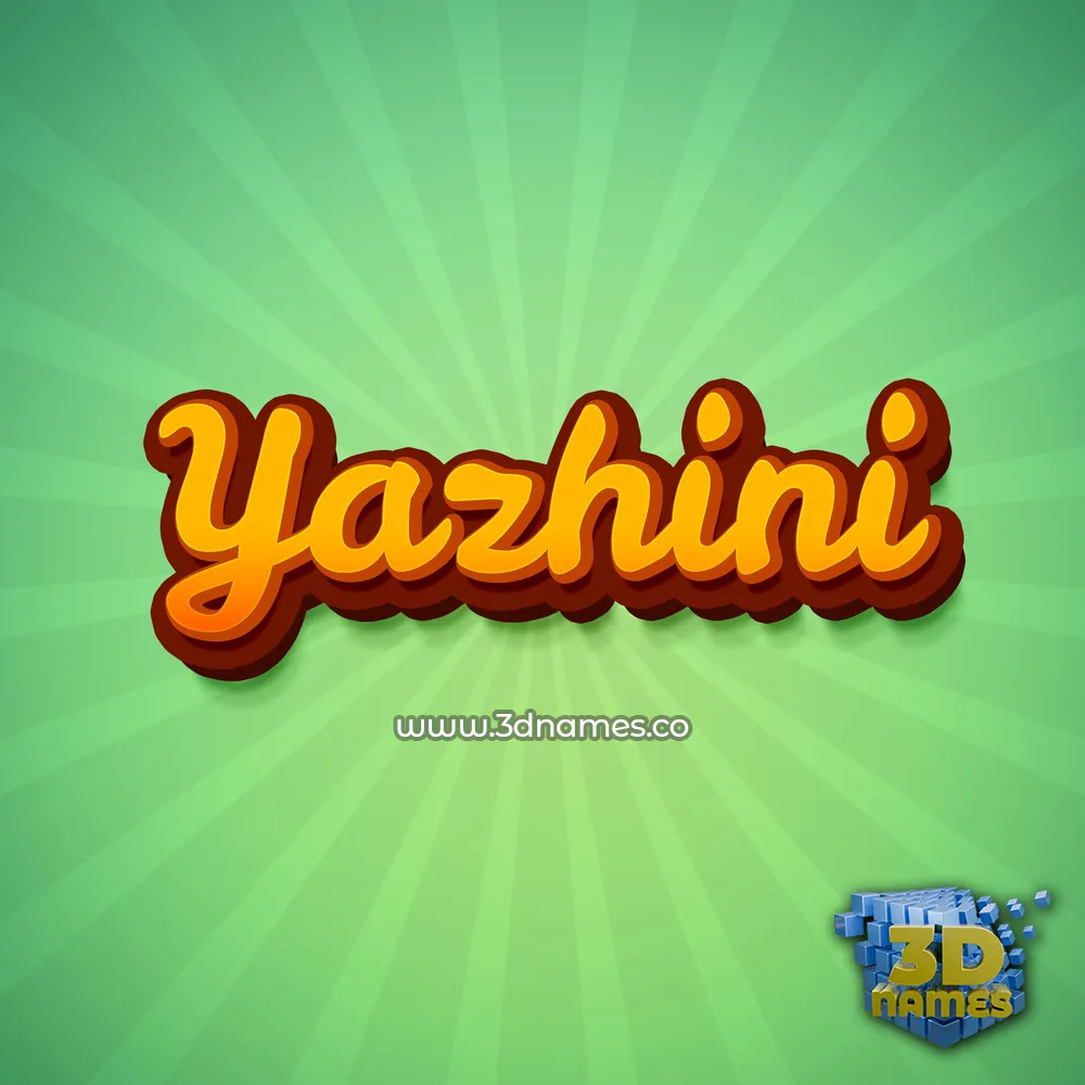 yazhini in Green Rays style - 3D name wallpaper