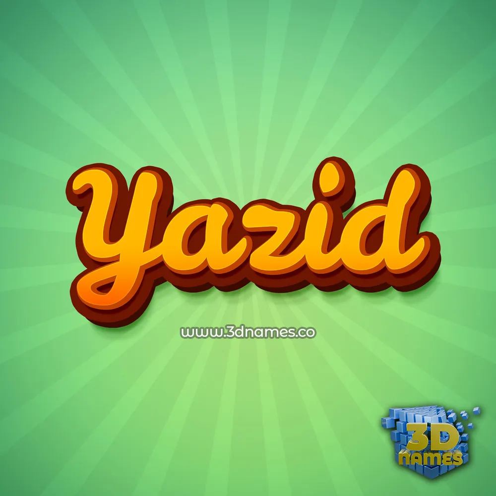 yazid in Green Rays style - 3D name wallpaper