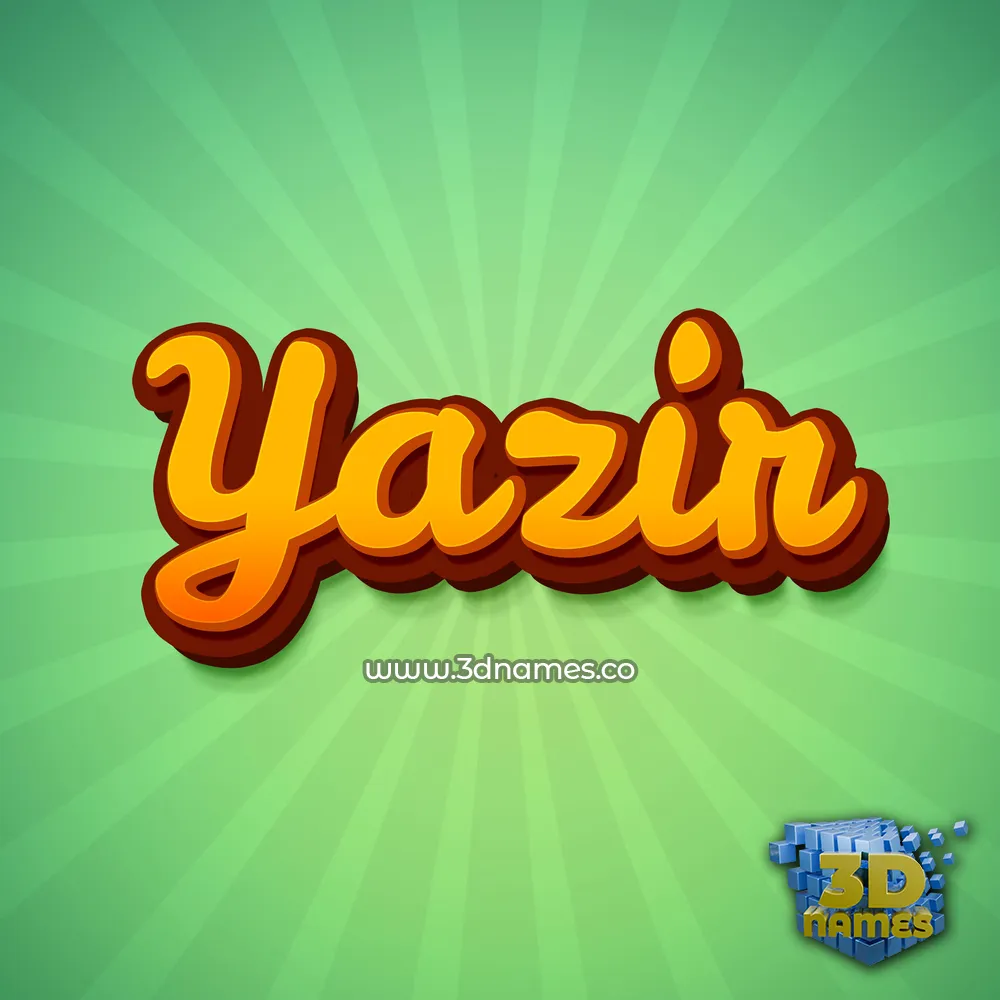 yazir in Green Rays style - 3D name wallpaper