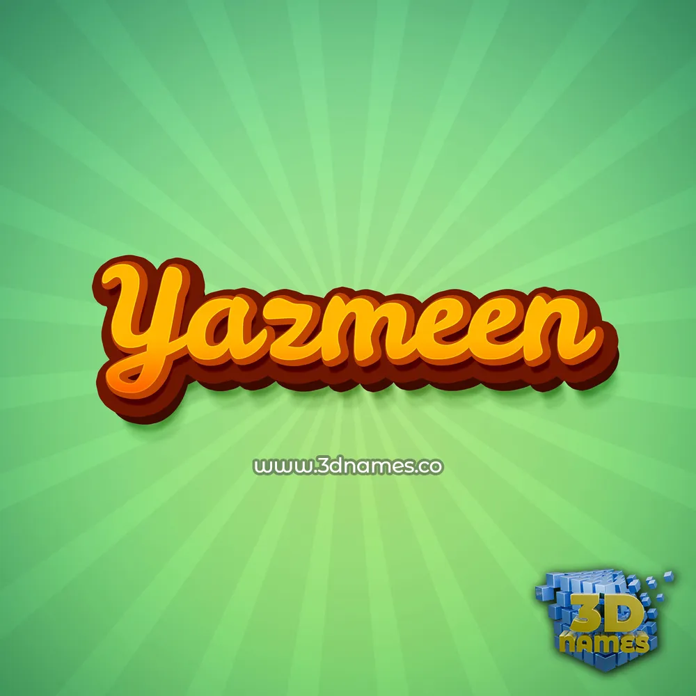 yazmeen in Green Rays style - 3D name wallpaper