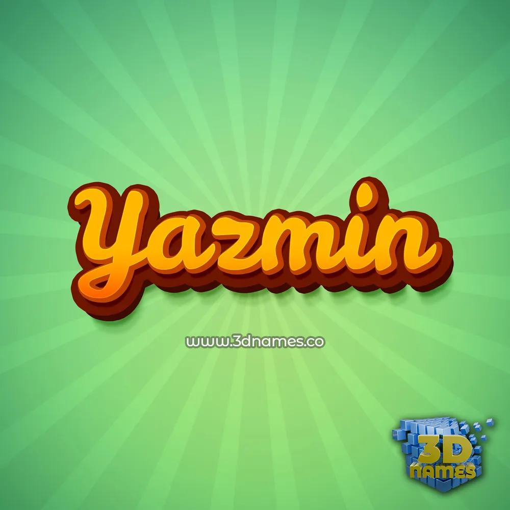 yazmin in Green Rays style - 3D name wallpaper
