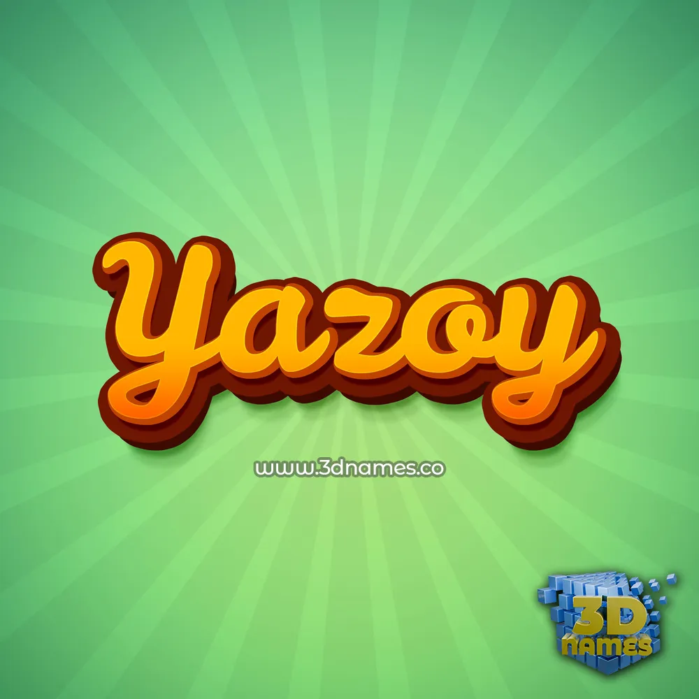 yazoy in Green Rays style - 3D name wallpaper