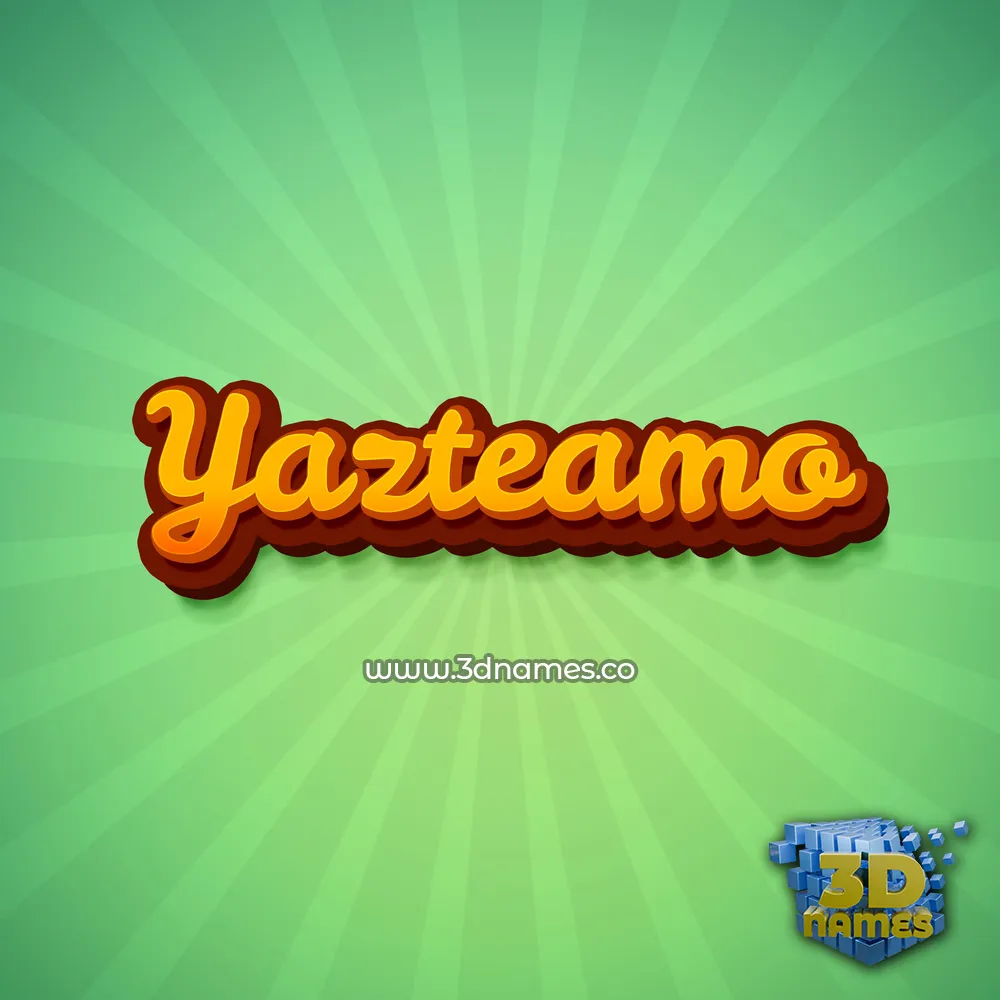 yazteamo in Green Rays style - 3D name wallpaper