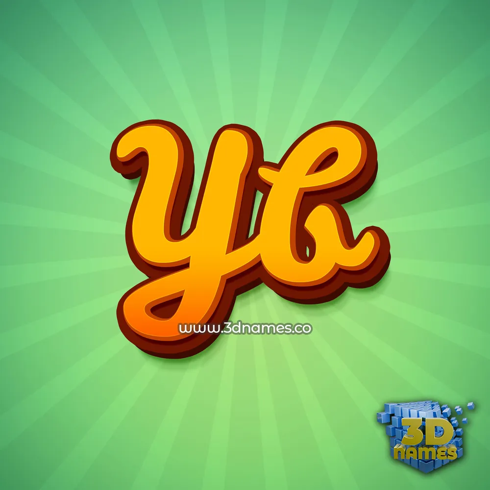 yb in Green Rays style - 3D name wallpaper