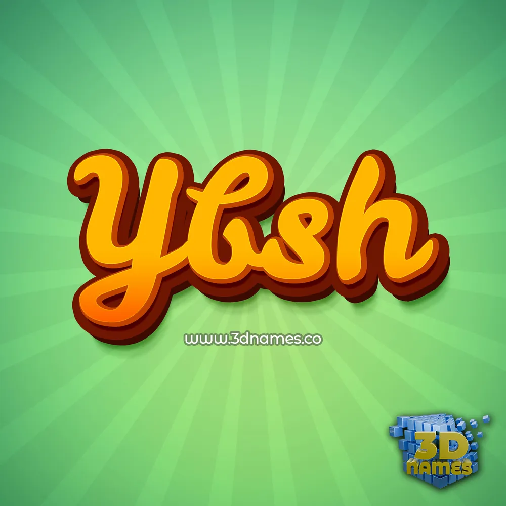 ybsh in Green Rays style - 3D name wallpaper