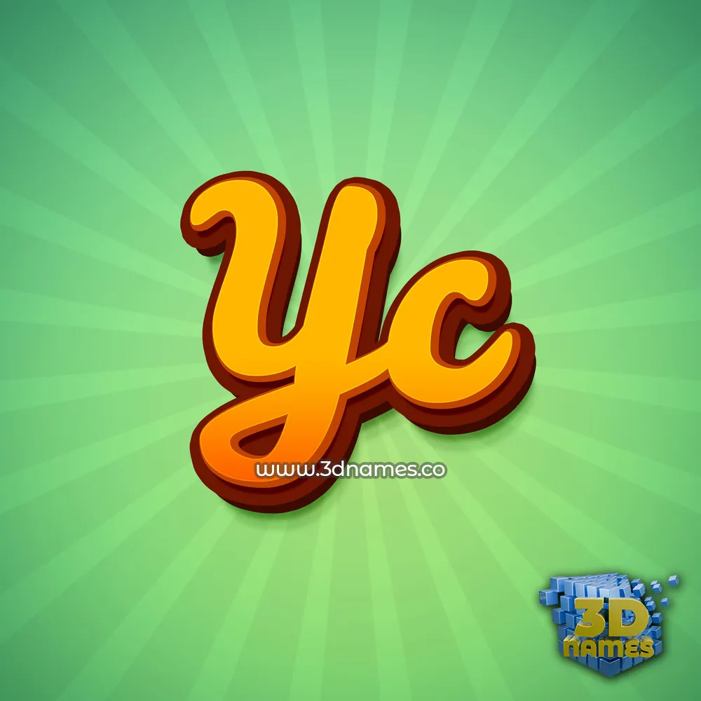 yc in Green Rays style - 3D name wallpaper