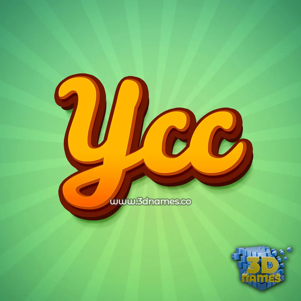 ycc in Green Rays style - 3D name wallpaper