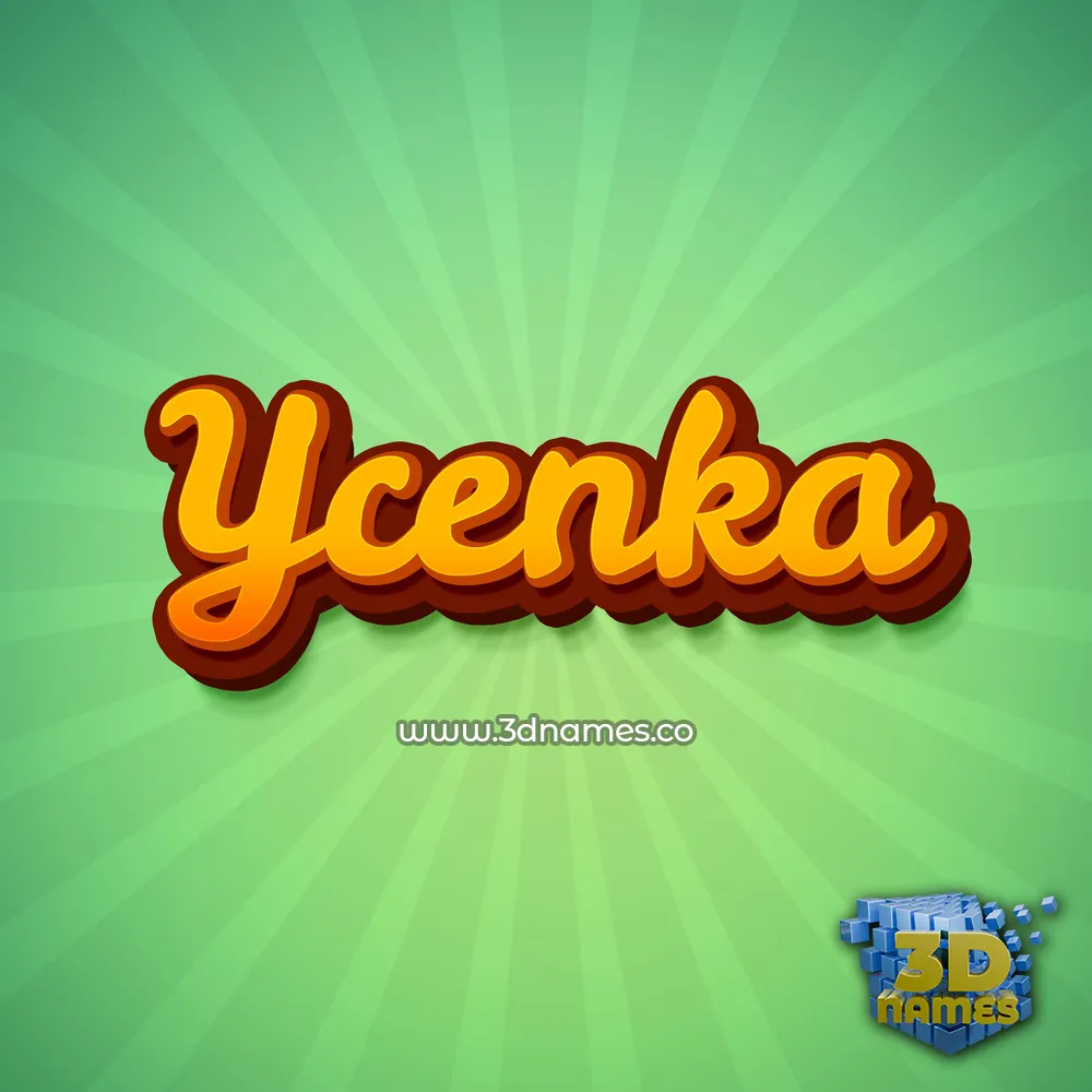 ycenka in Green Rays style - 3D name wallpaper