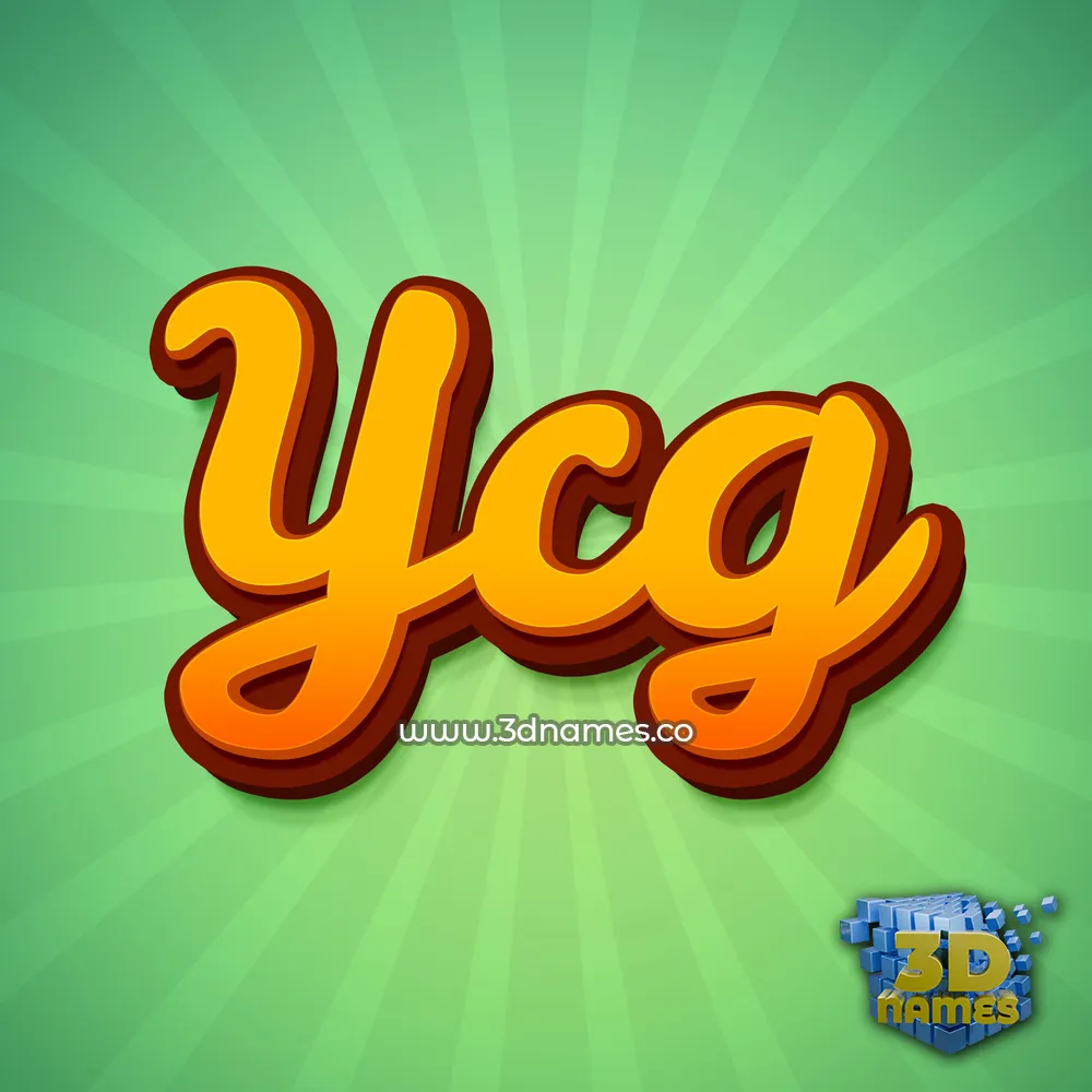 ycg in Green Rays style - 3D name wallpaper