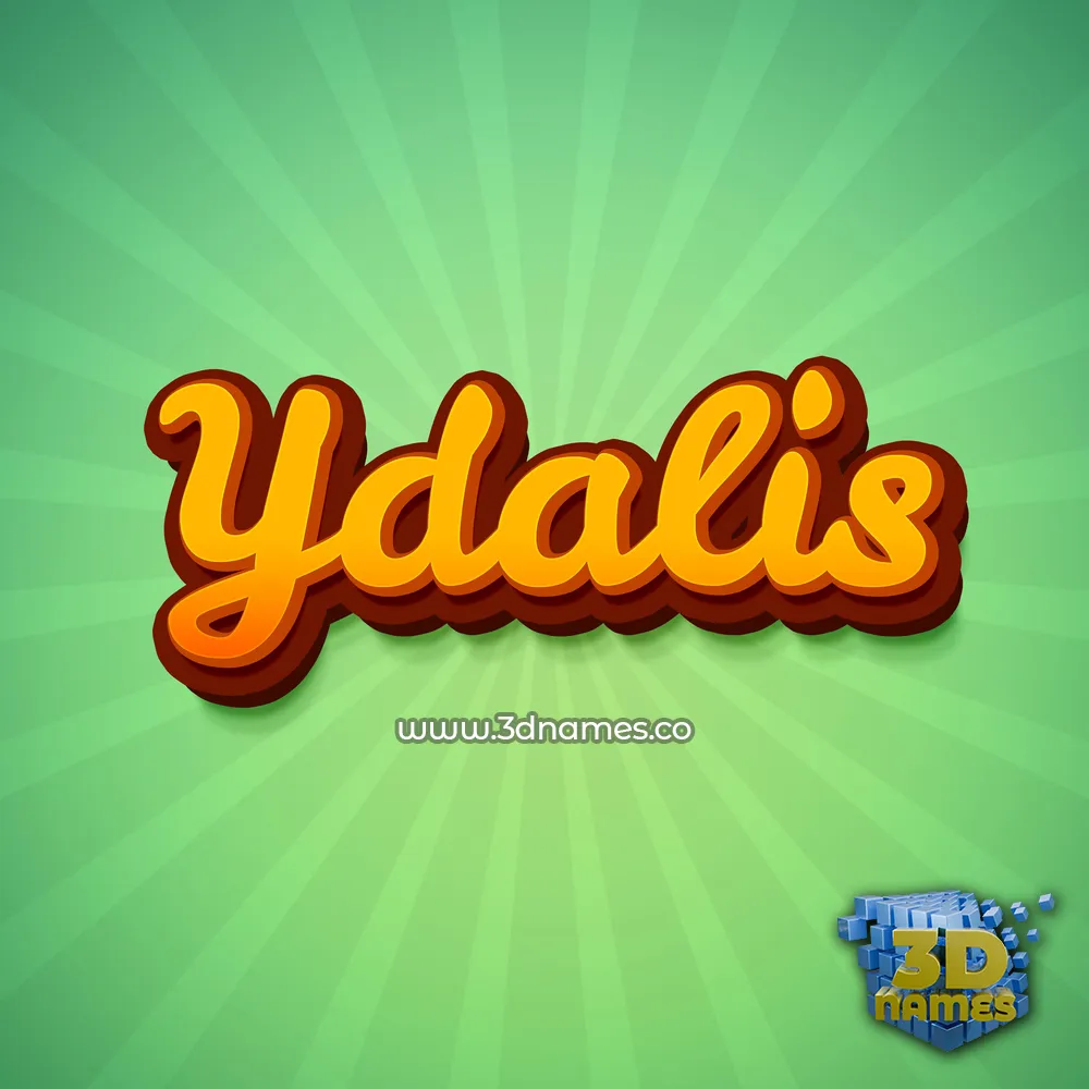 ydalis in Green Rays style - 3D name wallpaper