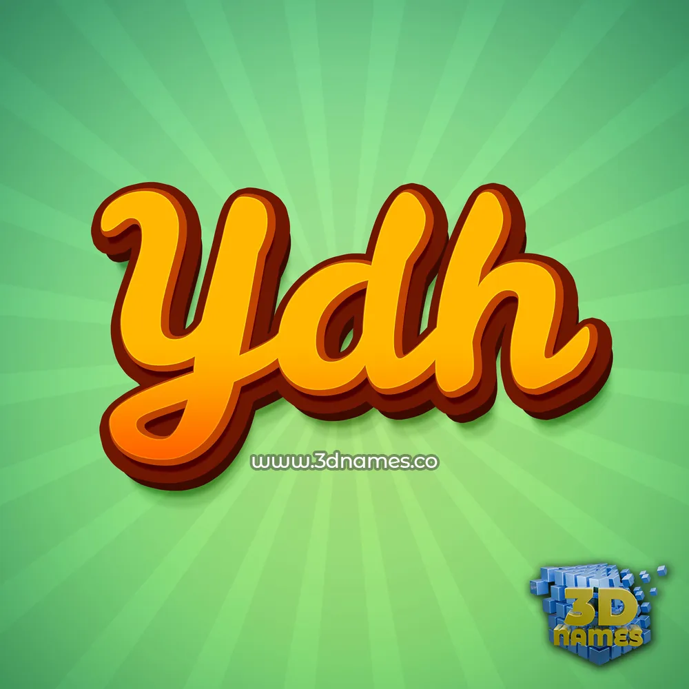 ydh in Green Rays style - 3D name wallpaper