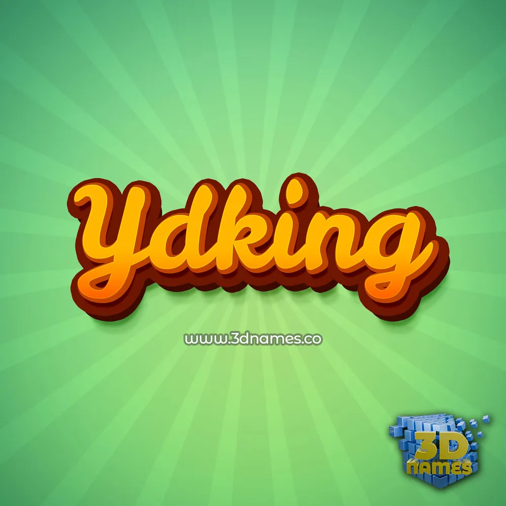 ydking in Green Rays style - 3D name wallpaper