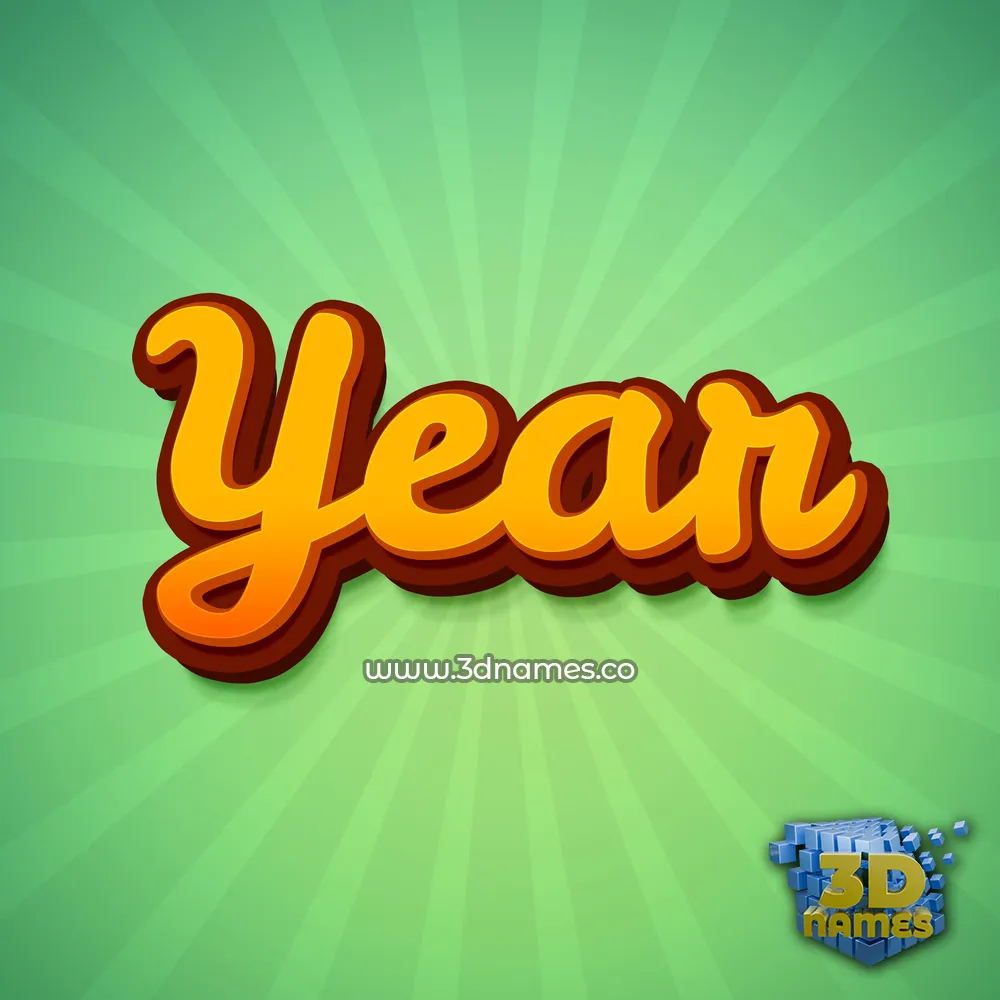 year in Green Rays style - 3D name wallpaper