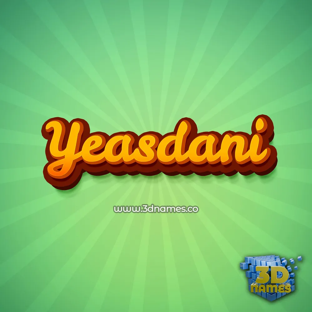yeasdani in Green Rays style - 3D name wallpaper