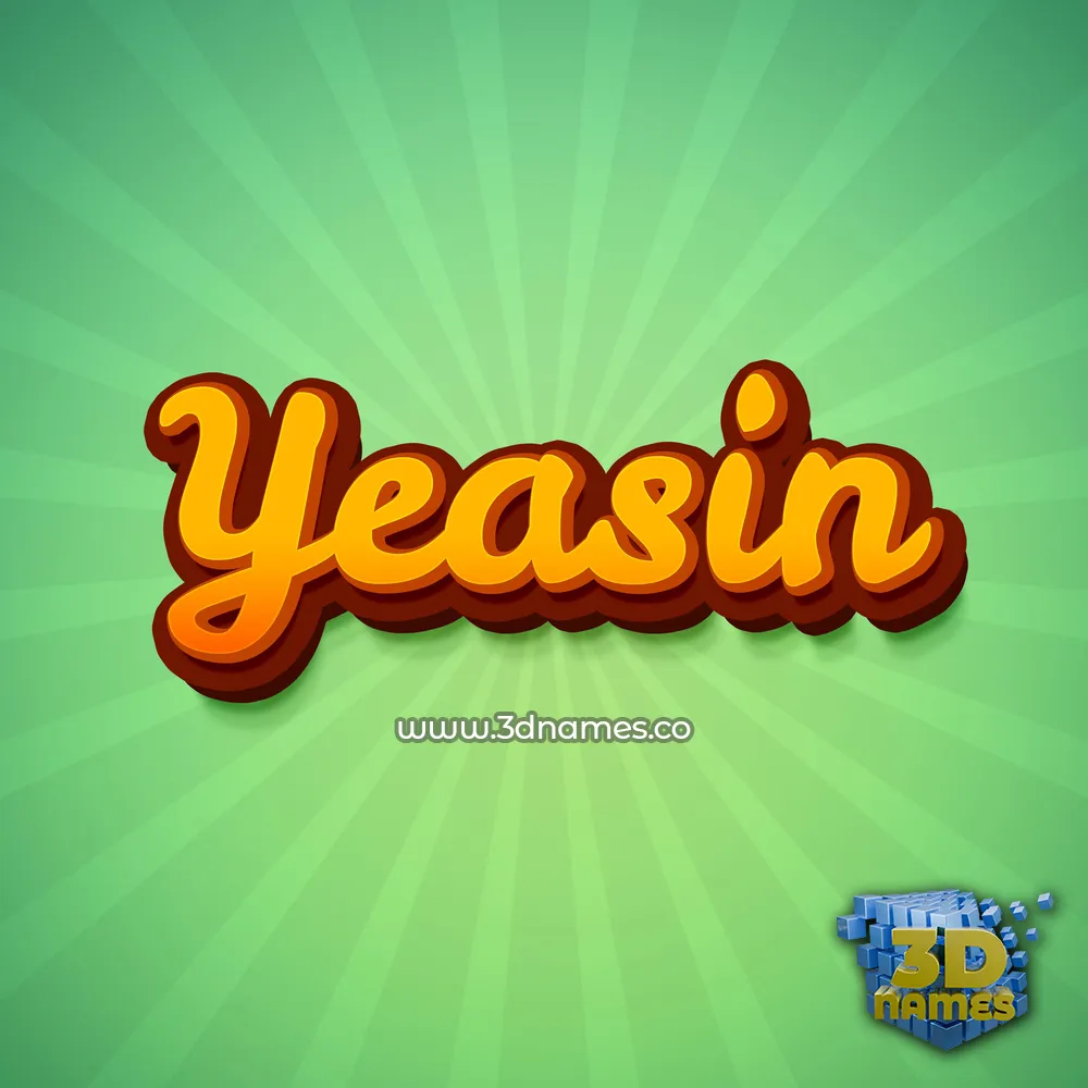 yeasin in Green Rays style - 3D name wallpaper