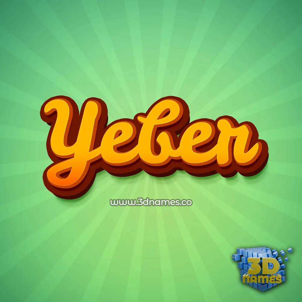 yeber in Green Rays style - 3D name wallpaper
