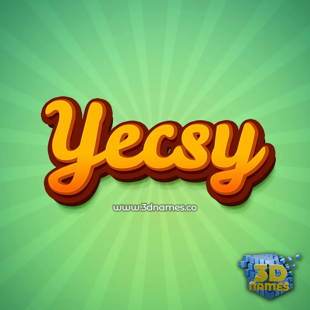 yecsy in Green Rays style - 3D name wallpaper