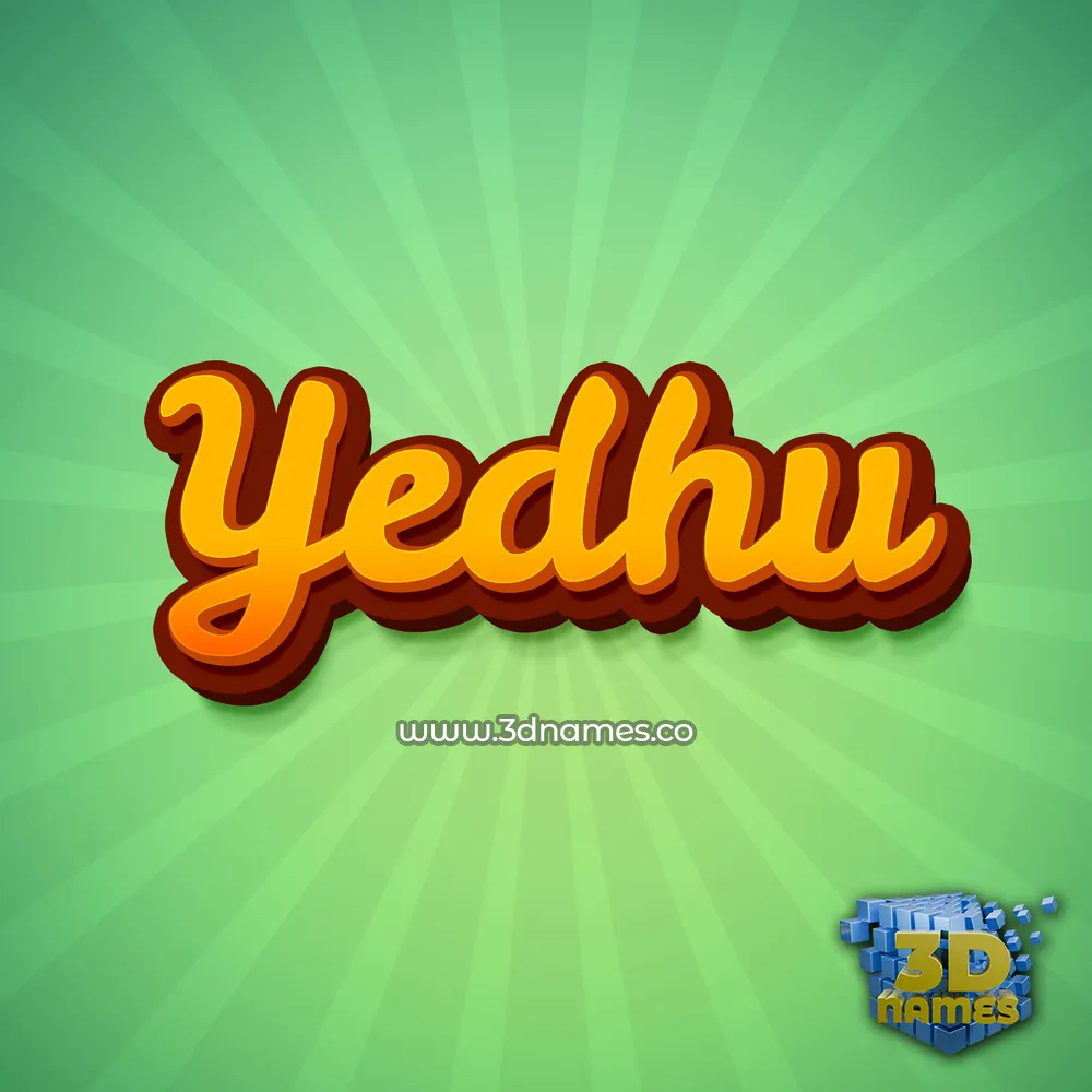 yedhu in Green Rays style - 3D name wallpaper