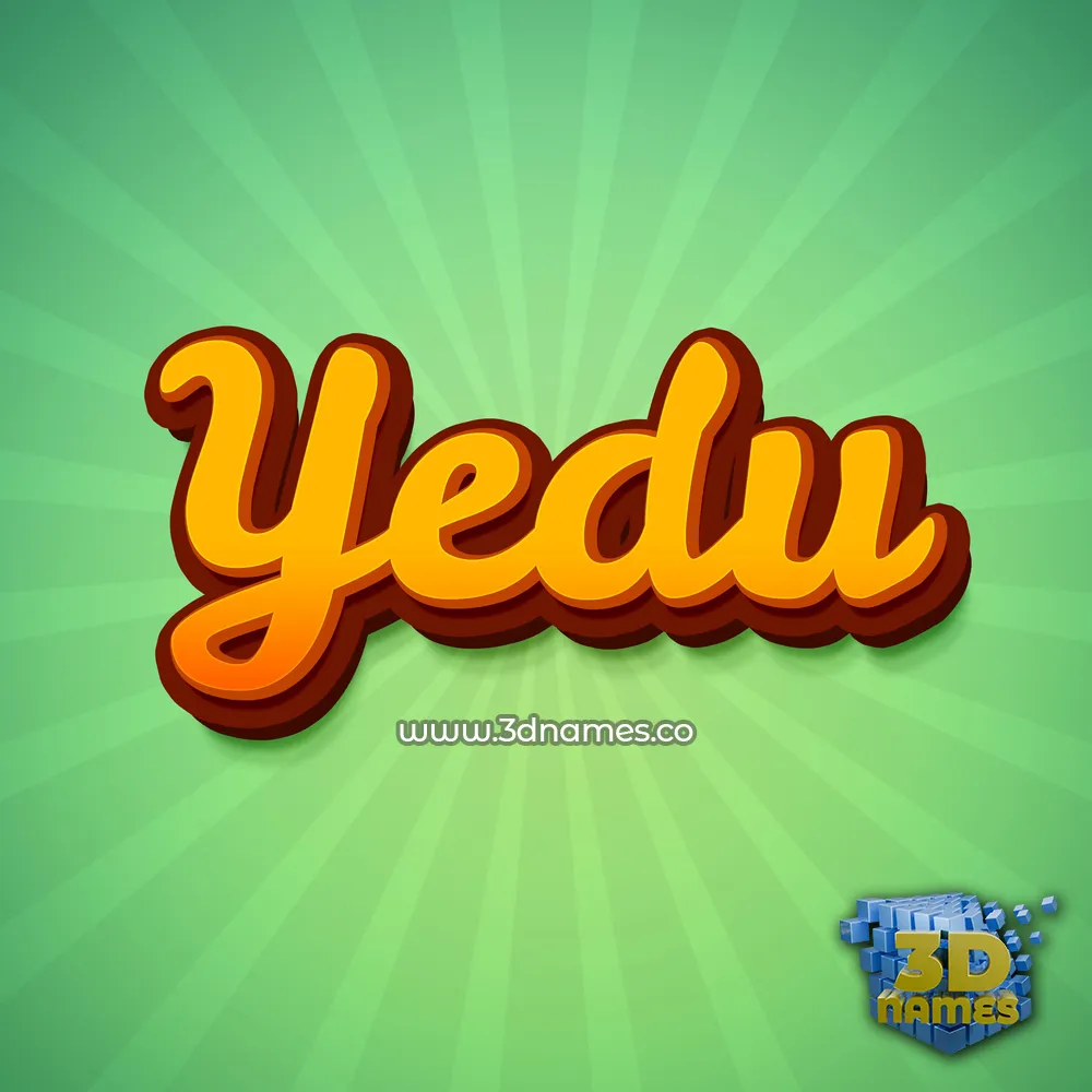 yedu in Green Rays style - 3D name wallpaper