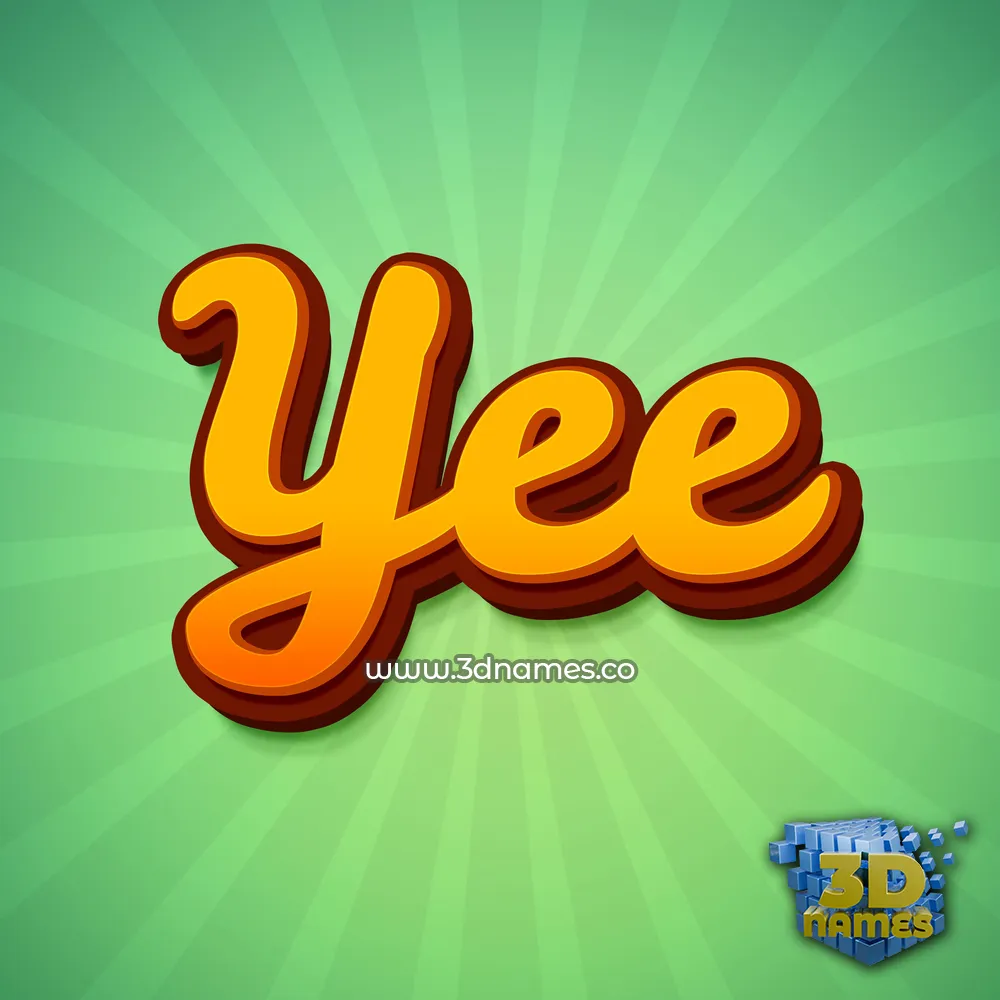 yee in Green Rays style - 3D name wallpaper