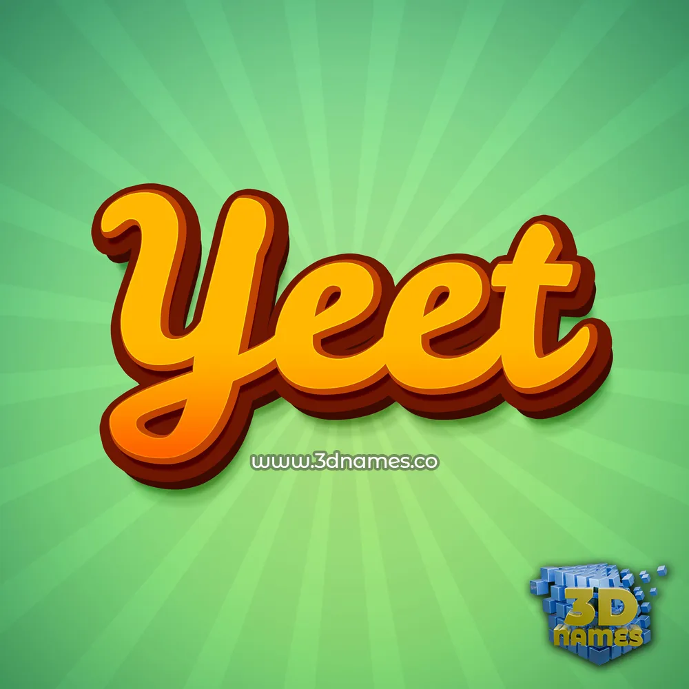 yeet in Green Rays style - 3D name wallpaper