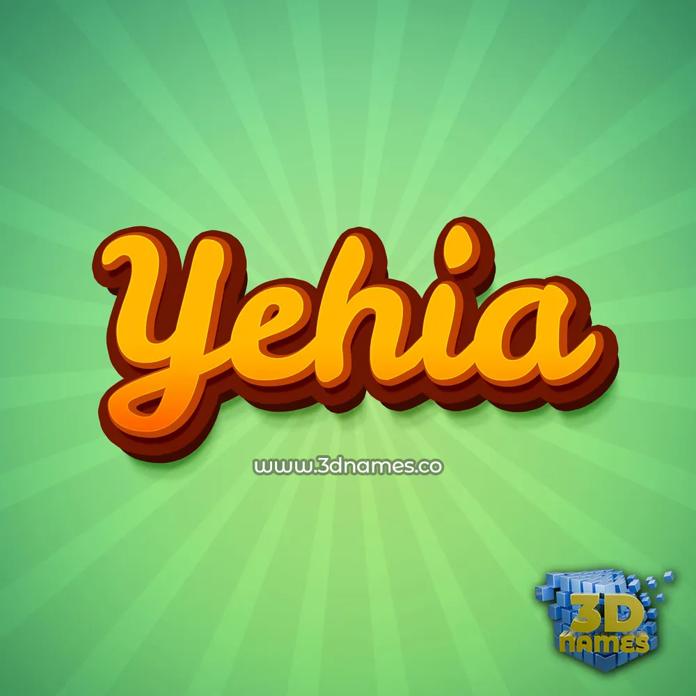 yehia in Green Rays style - 3D name wallpaper