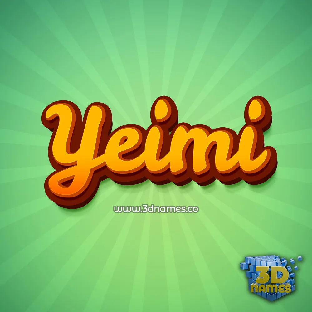 yeimi in Green Rays style - 3D name wallpaper