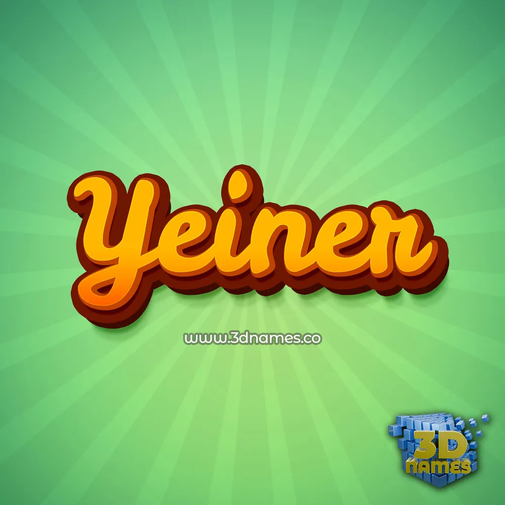yeiner in Green Rays style - 3D name wallpaper