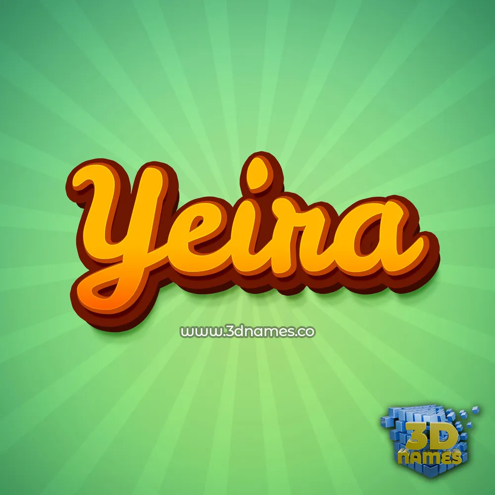 yeira in Green Rays style - 3D name wallpaper