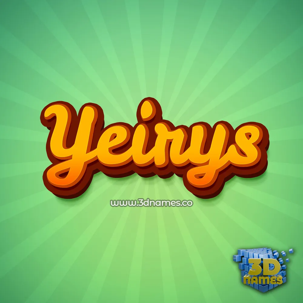 yeirys in Green Rays style - 3D name wallpaper