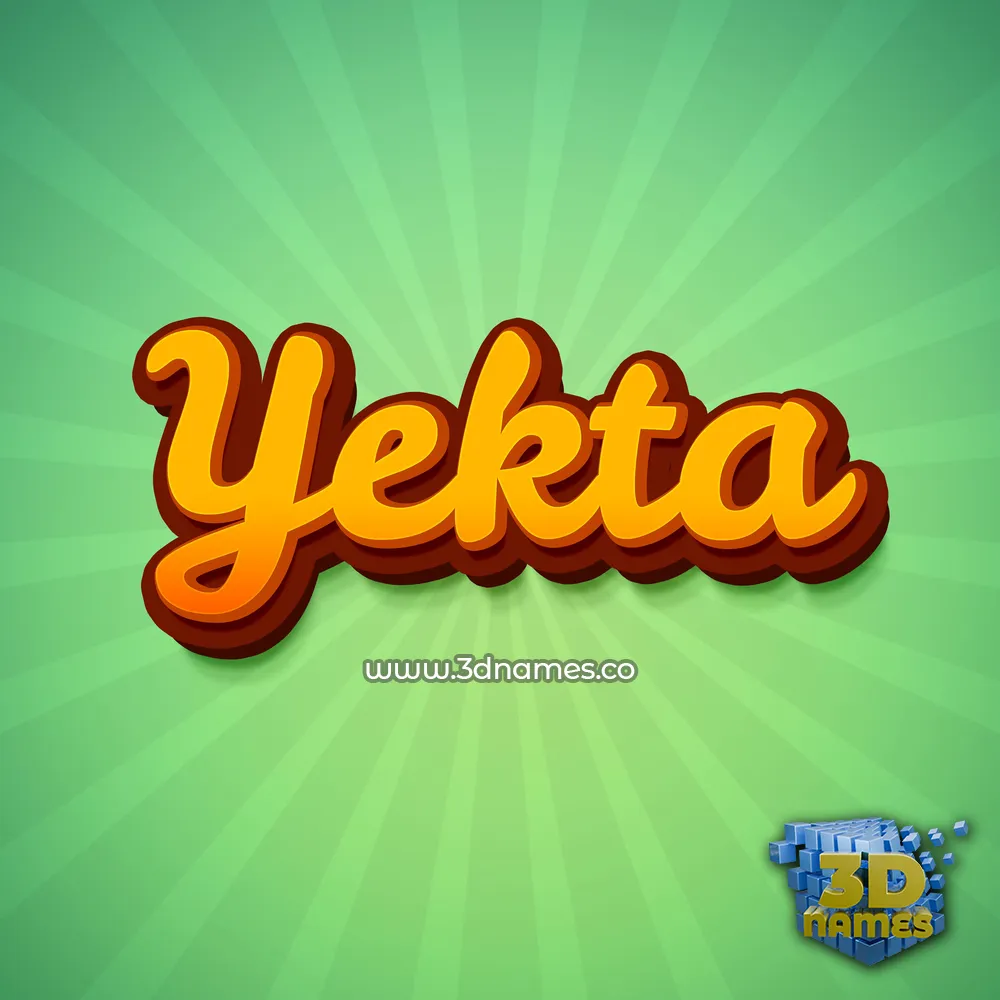 yekta in Green Rays style - 3D name wallpaper
