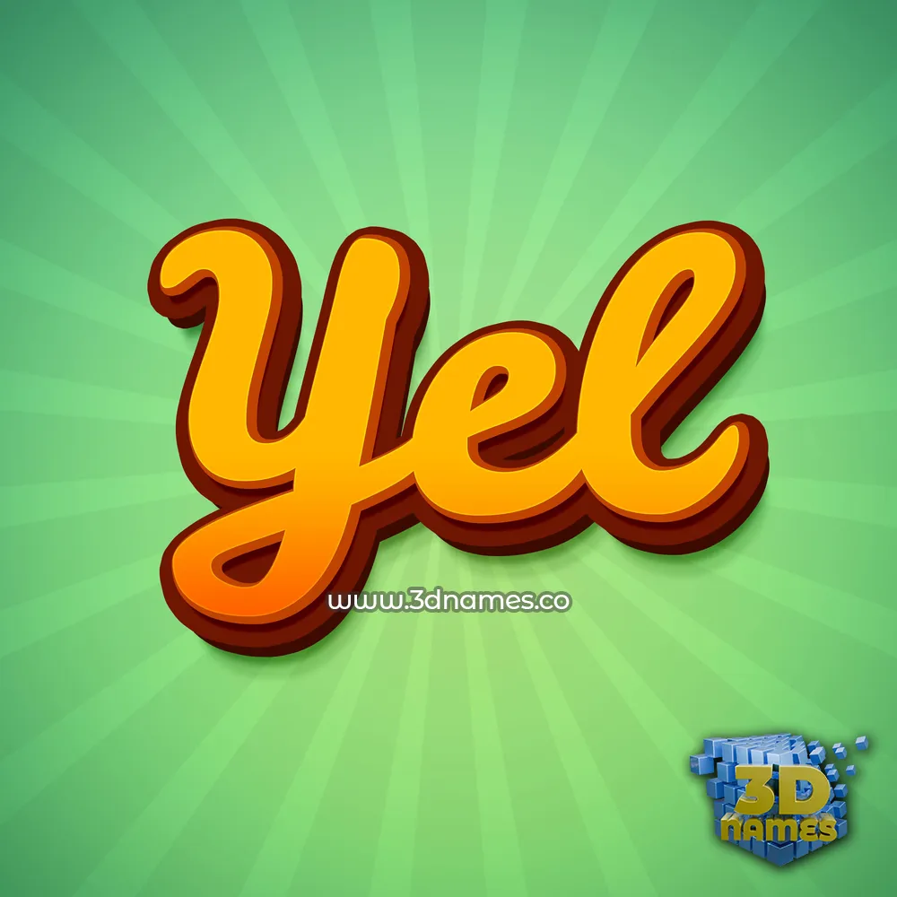 yel in Green Rays style - 3D name wallpaper