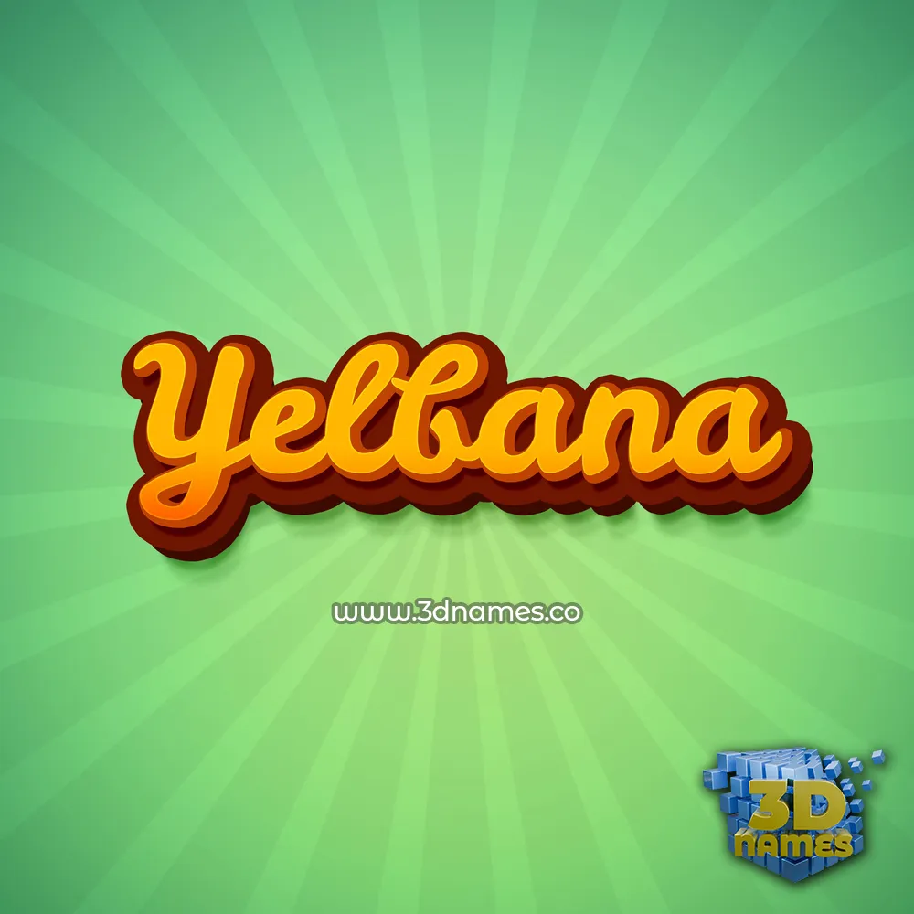 yelbana in Green Rays style - 3D name wallpaper