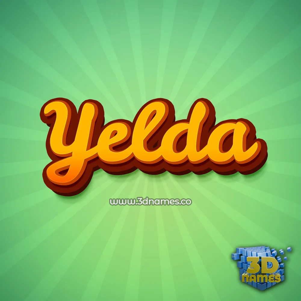 yelda in Green Rays style - 3D name wallpaper