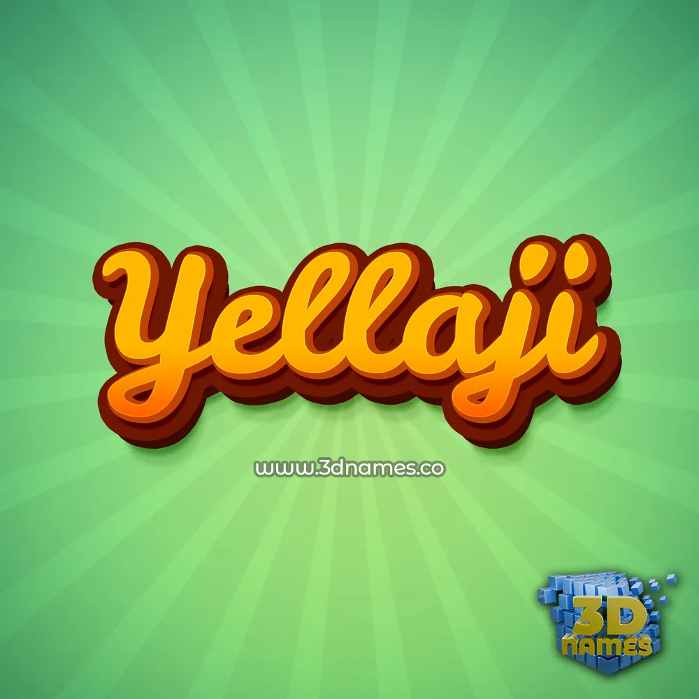 yellaji in Green Rays style - 3D name wallpaper