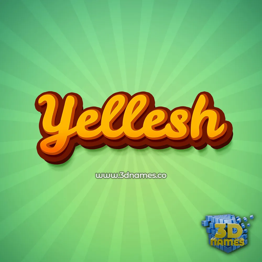 yellesh in Green Rays style - 3D name wallpaper