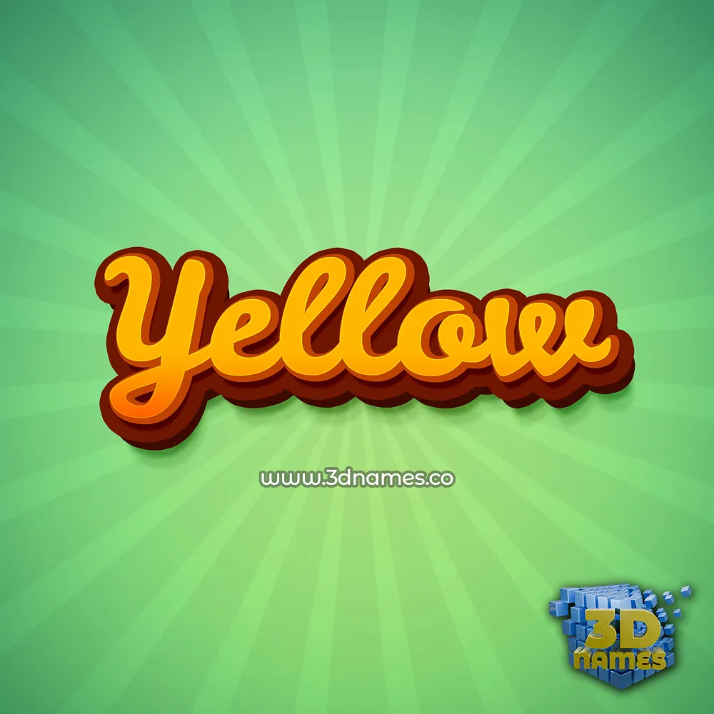 yellow in Green Rays style - 3D name wallpaper