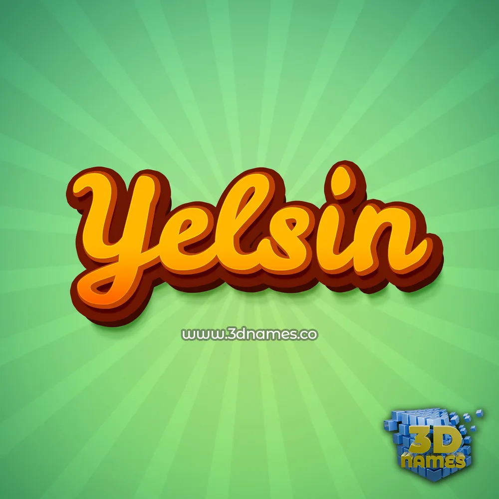 yelsin in Green Rays style - 3D name wallpaper