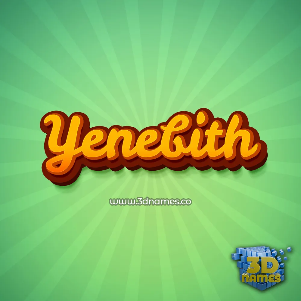 yenebith in Green Rays style - 3D name wallpaper