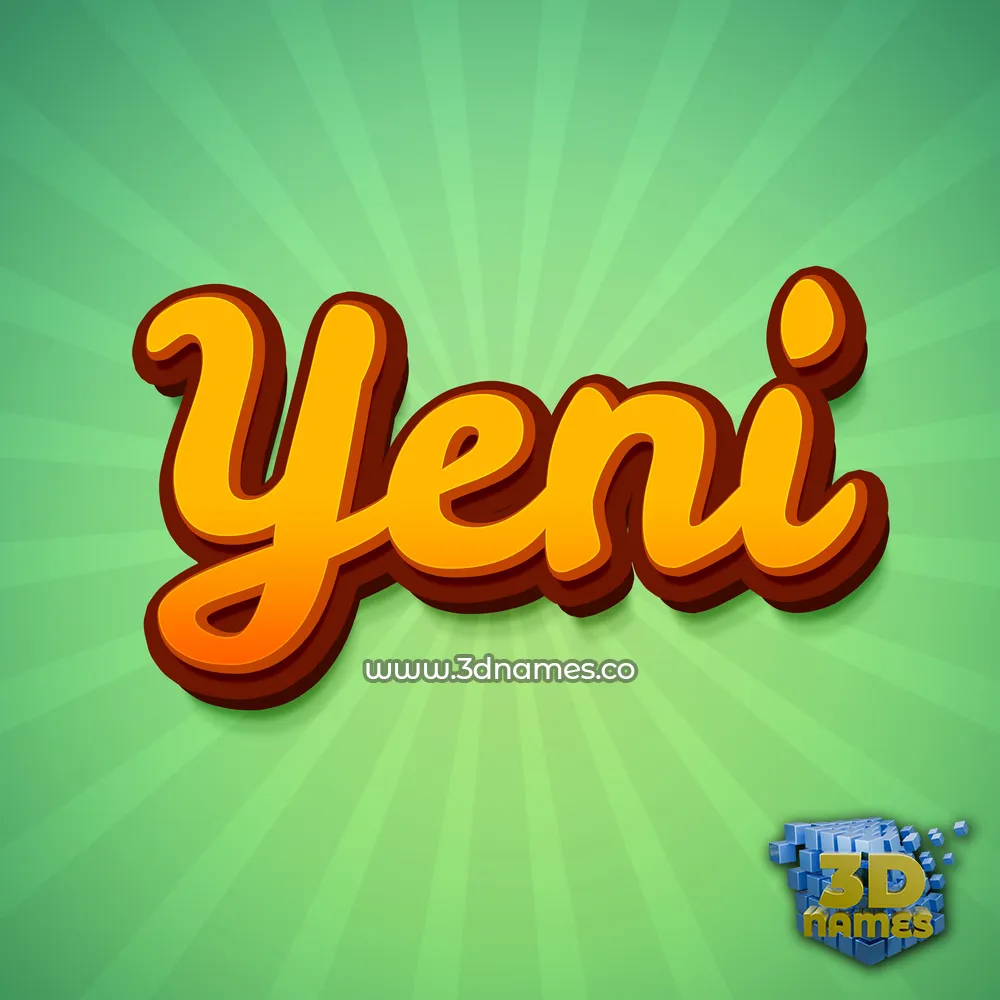 yeni in Green Rays style - 3D name wallpaper