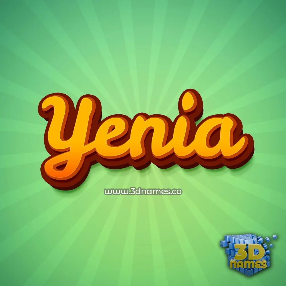 yenia in Green Rays style - 3D name wallpaper