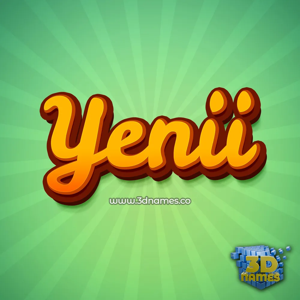 yenii in Green Rays style - 3D name wallpaper