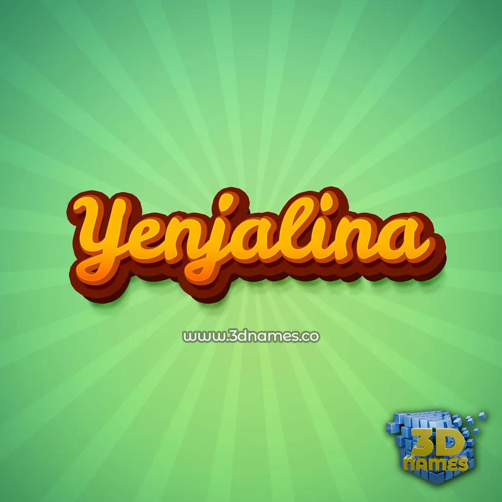yenjalina in Green Rays style - 3D name wallpaper