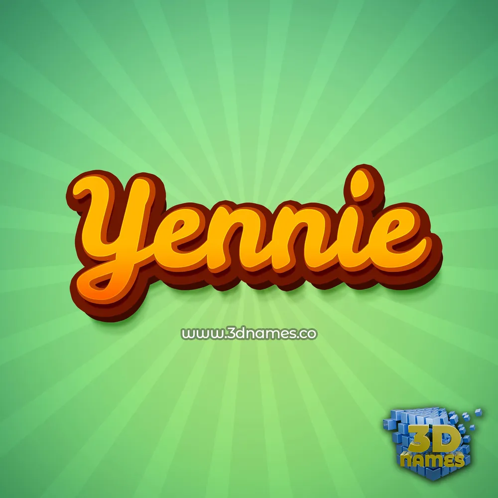 yennie in Green Rays style - 3D name wallpaper