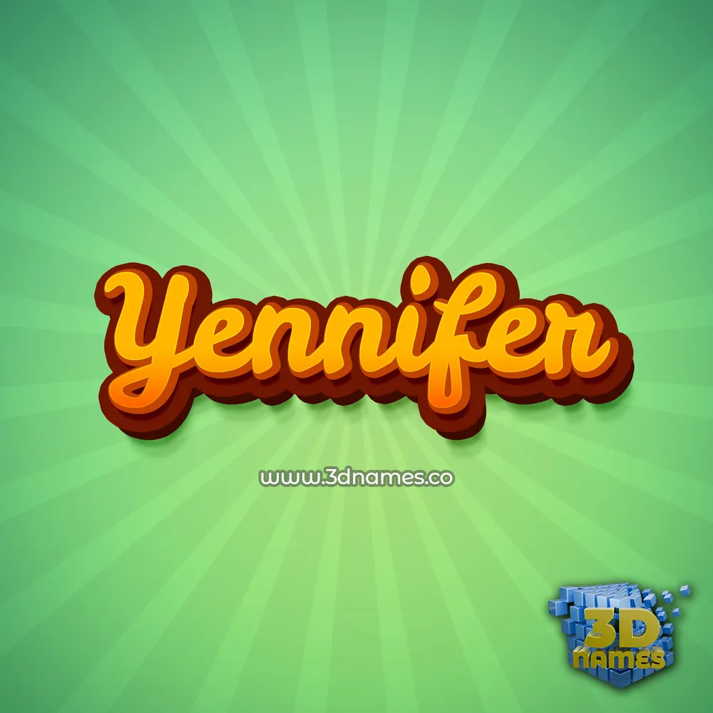 yennifer in Green Rays style - 3D name wallpaper