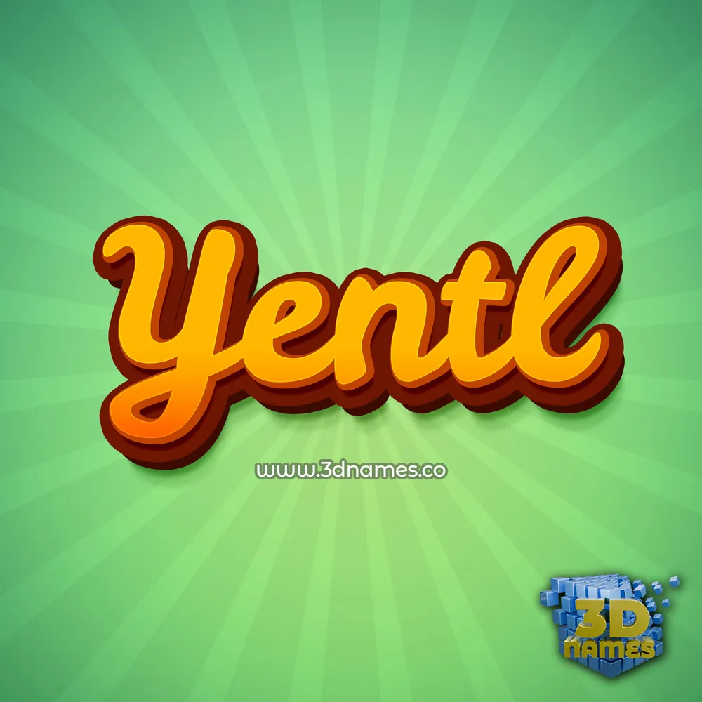 yentl in Green Rays style - 3D name wallpaper